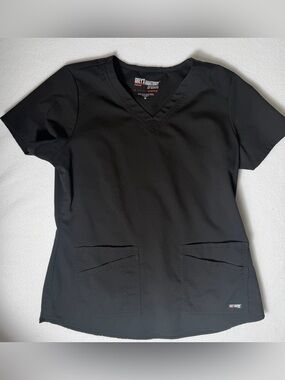 Grey's Anatomy Black V-Neck Scrub Top Spandex Stretch
Size-Medium